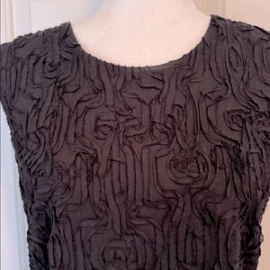 Talbots Black Embroidered Sleeveless Cocktail Dress Cotton 20W